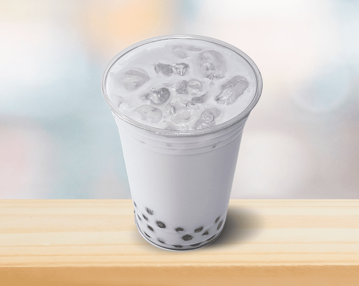 photo of coconut boba tea over ice