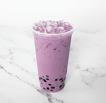 photo of lavender boba tea over ice